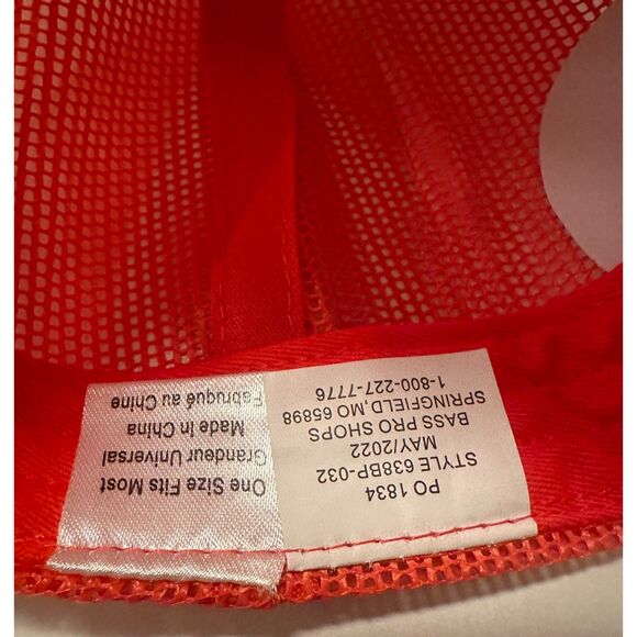 Bass Pro Shop Orange Mesh Snap Back Hat. NWT. - Picture 5 of 5